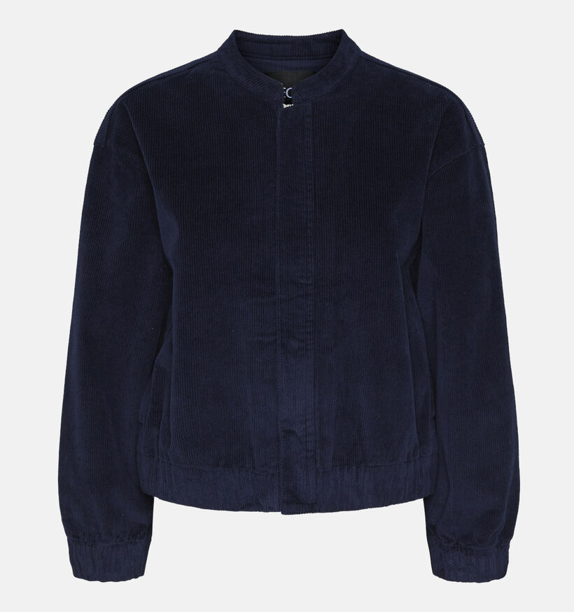 Pieces Rillo Blauw Corduroy bomber vest voor dames (348382)