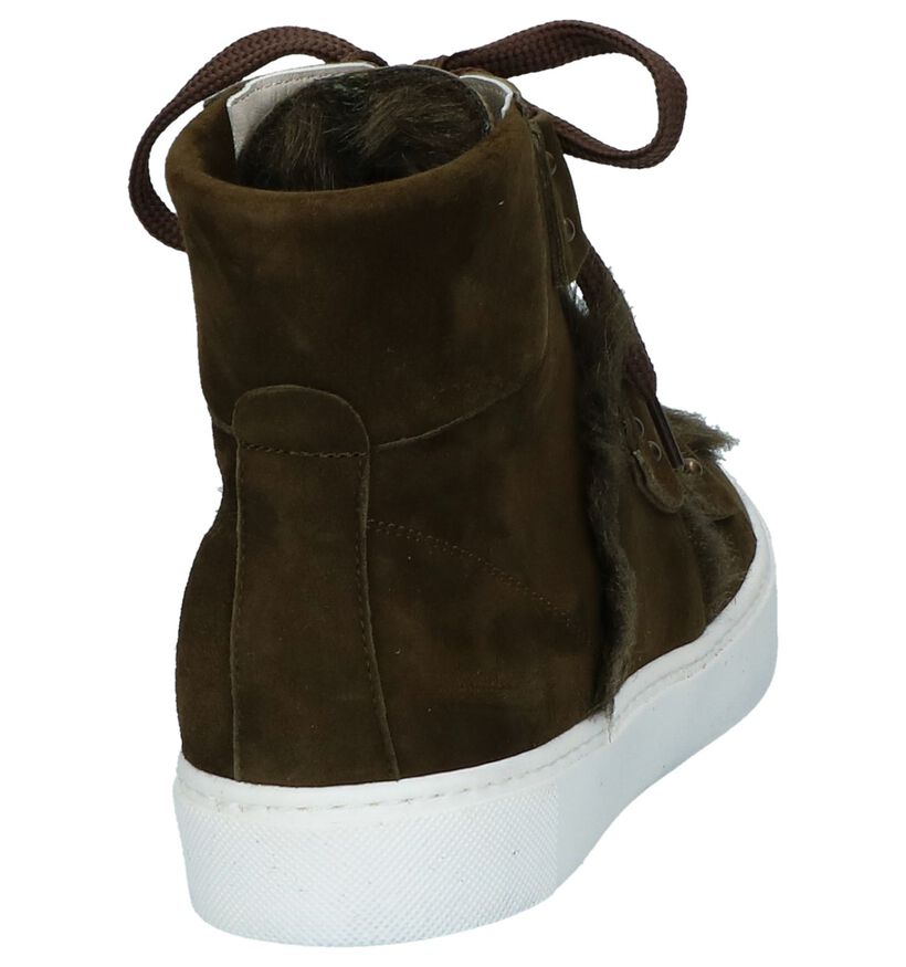 Shi's Kaki Veterboots in daim (231666)