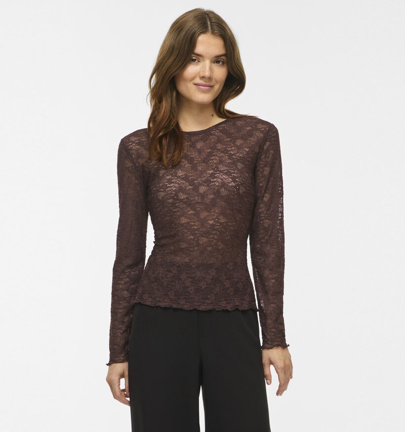 Vila Fay Donkerbruine T-shirt met Lange Mouwen voor dames (378472)