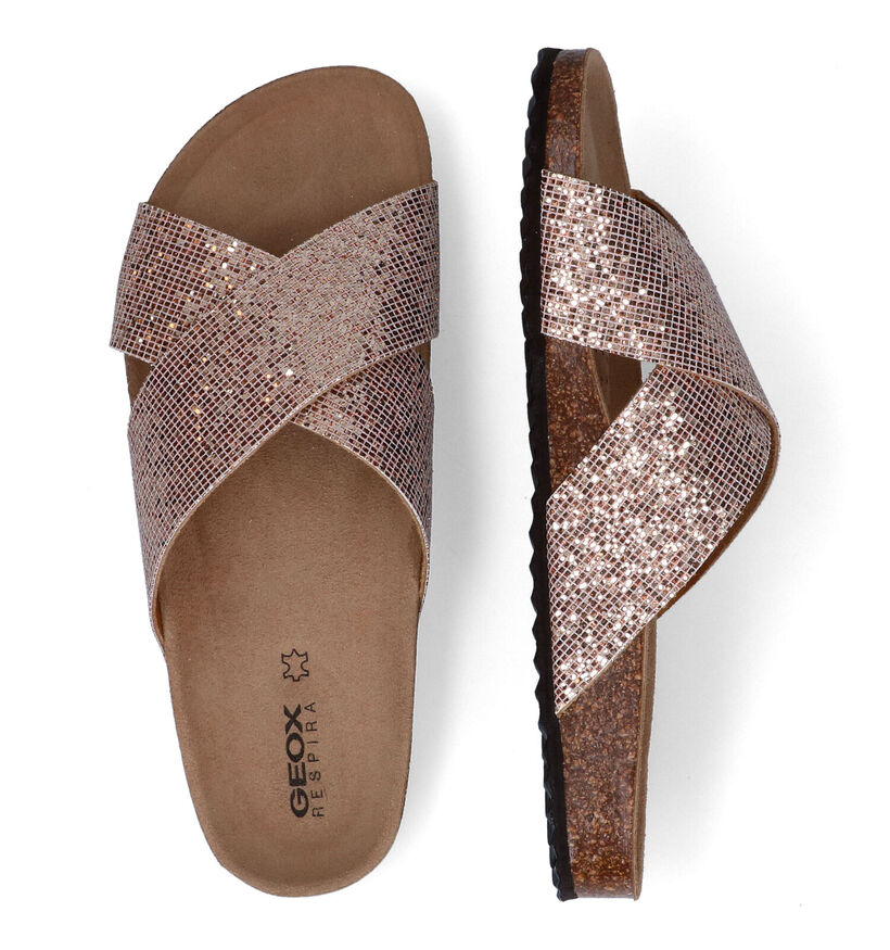 Geox Brionia Rose gold Slippers in leer (311575)