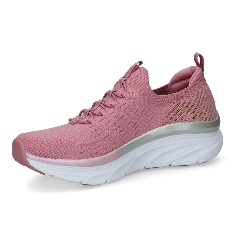 Skechers D'Lux Walker Roze Sneakers in stof (302126)