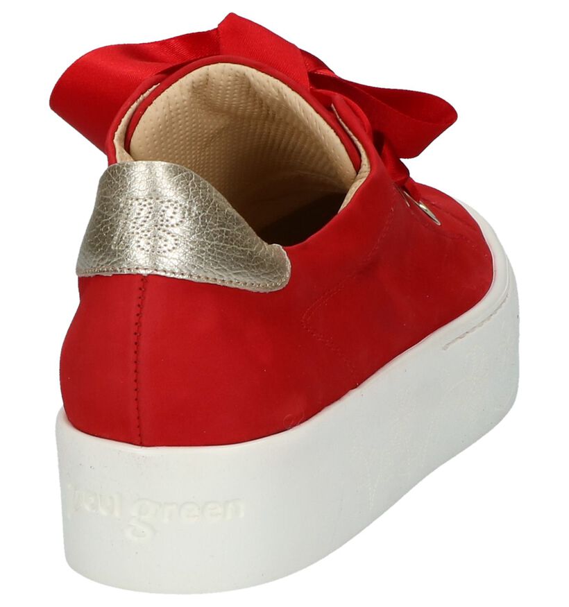 Lage Sneakers met Plateau Rood Paul Green in nubuck (219266)