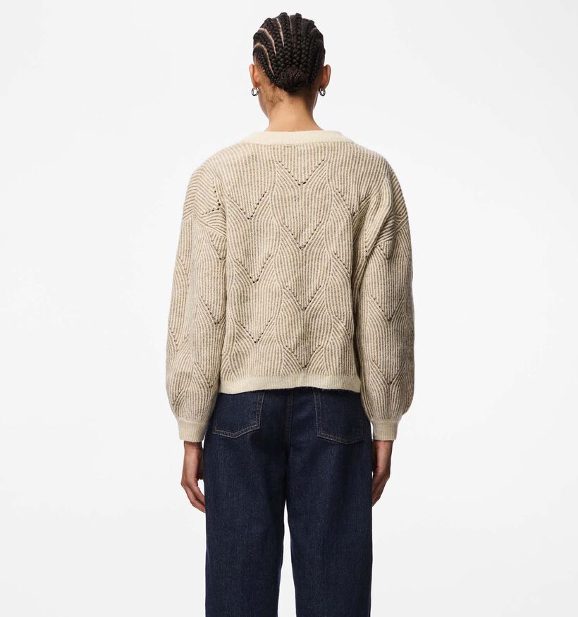 Pieces Jenna O-Neck Pull en Beige pour femmes (378351)