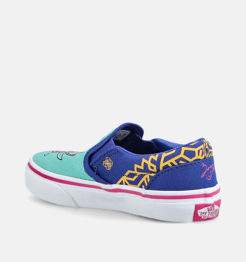 Vans Classic Slip-On x KPop Demon Hunters Blauwe/Turquoise Sneakers voor meisjes, jongens (381691)