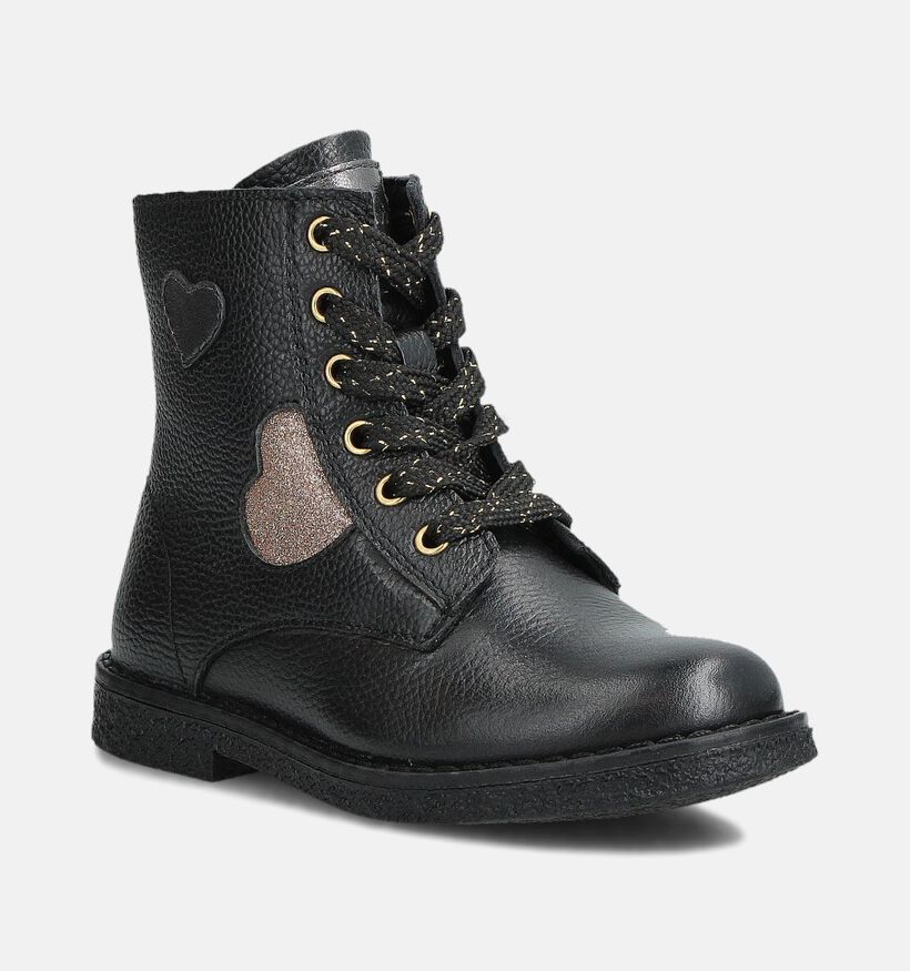 Little David Boo Zwarte Veterboots Little David Boo Zwarte Veterboots voor meisjes (361368) - geschikt voor steunzolen