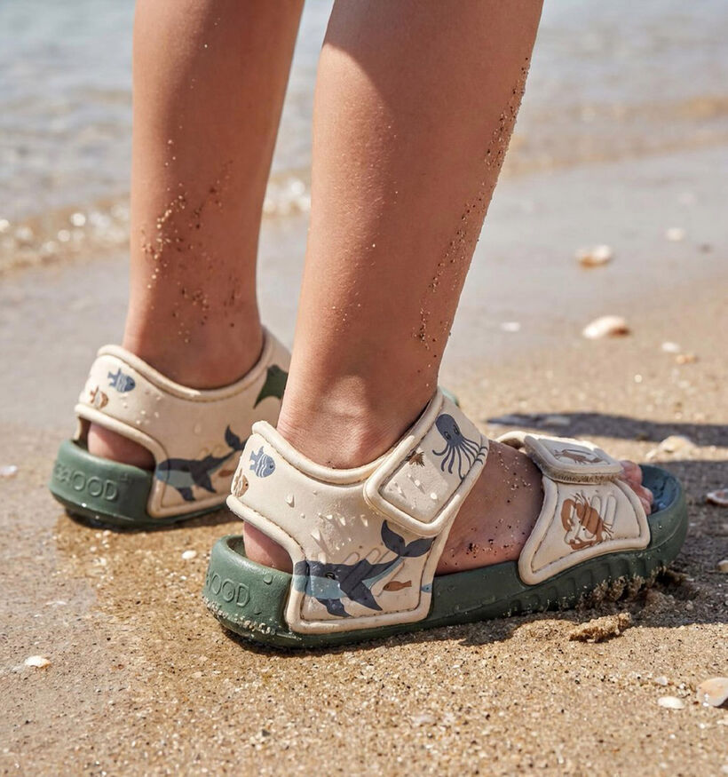 LIEWOOD Blumer Sea Creature Beige/Groene Watersandalen voor meisjes, jongens (368256)