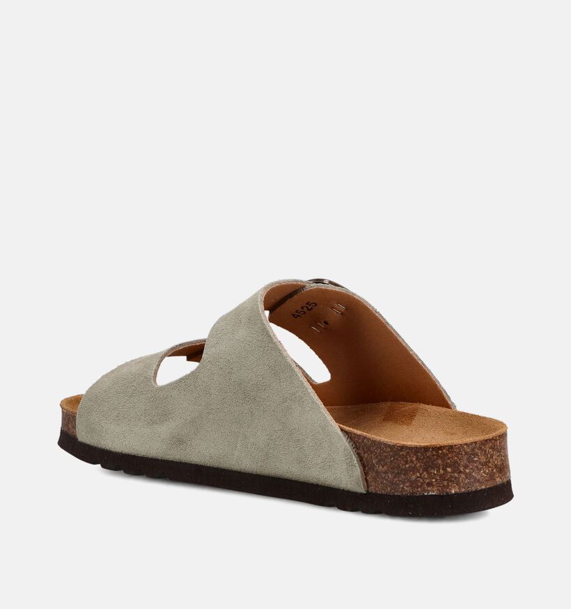 Scholl Noelle Nu-pieds plates en Vert kaki pour femmes (369874)