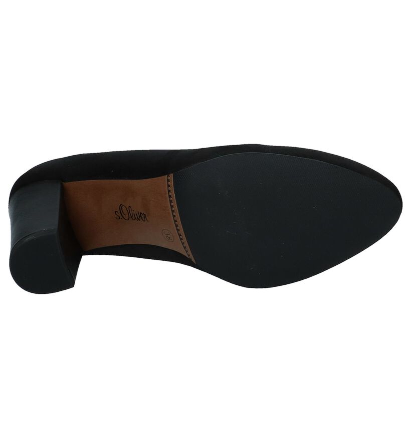 Zwarte Klassieke Pumps s. Oliver met Camouflageprint in stof (222175)