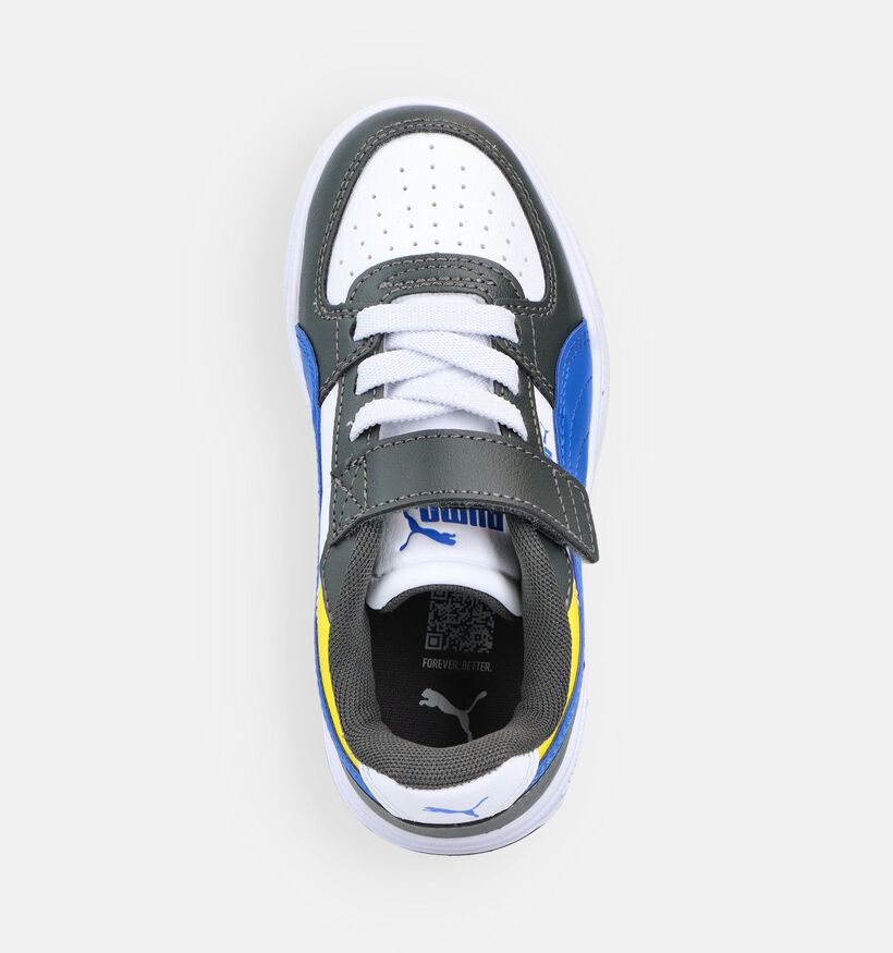 Puma Caven III Block Witte/Grijze Sneakers voor jongens, meisjes (366656) - geschikt voor steunzolen