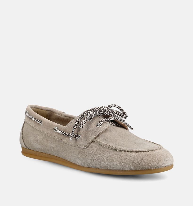 Posh By Poelman Chaussures plates en Beige fonc&eacute; pour femmes (383804)