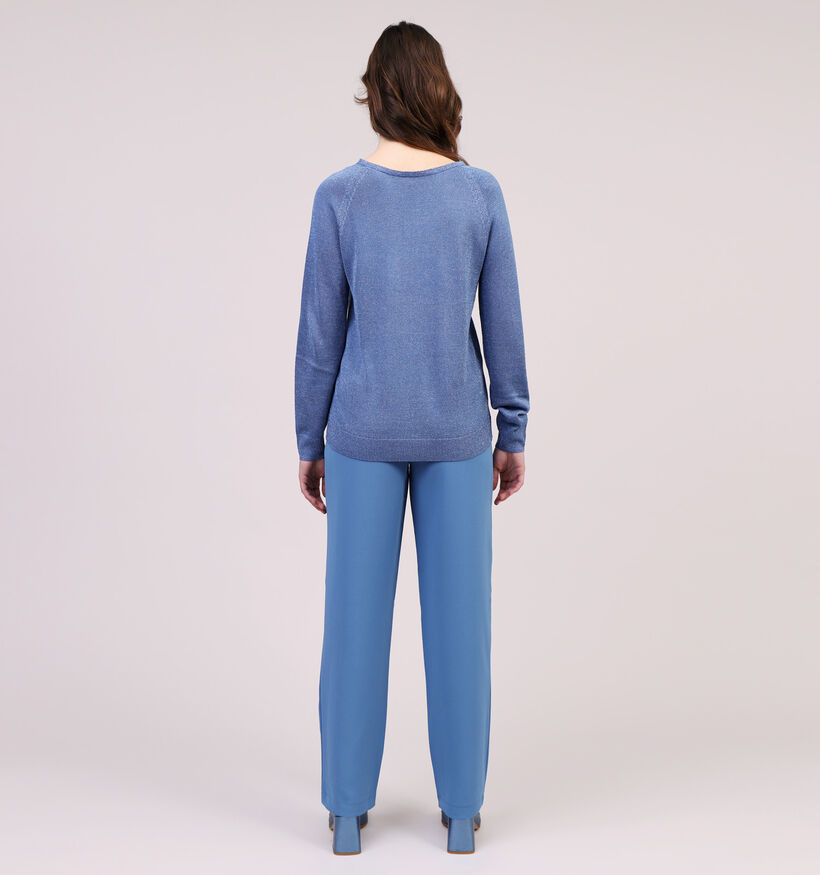 Vila Klano Rev New Pull à paillette en Bleu pour femmes (323728)