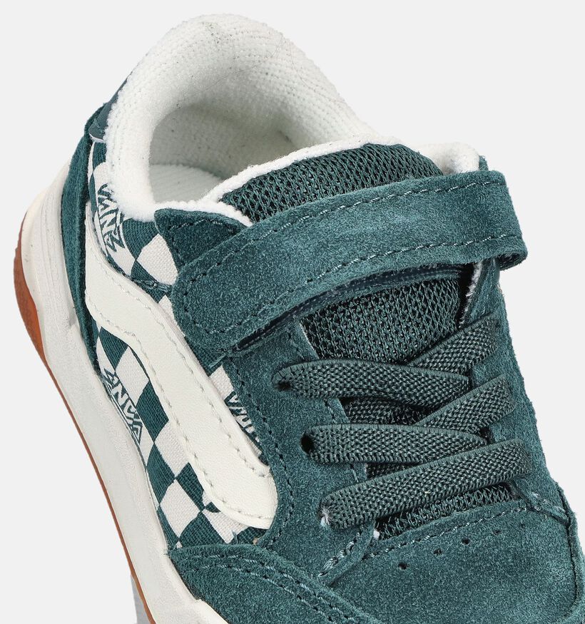 Vans Hylane Geo Check Baskets en Vert pour gar&ccedil;ons, filles (368983)