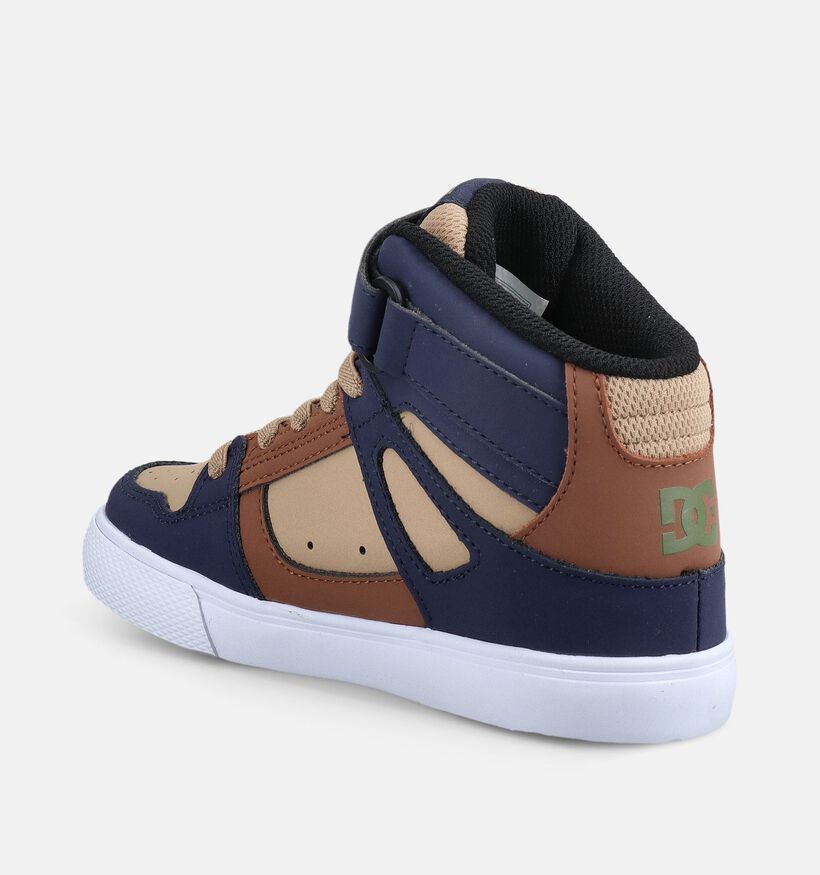 DC Shoes Pure High Top Baskets montantes en Bleu/Marron pour gar&ccedil;ons (376202)