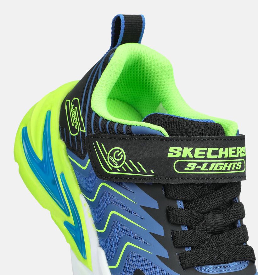 Skechers Flex Glow Ultra Blauwe/Fluo Sneakers voor jongens, meisjes (375726) - geschikt voor steunzolen
