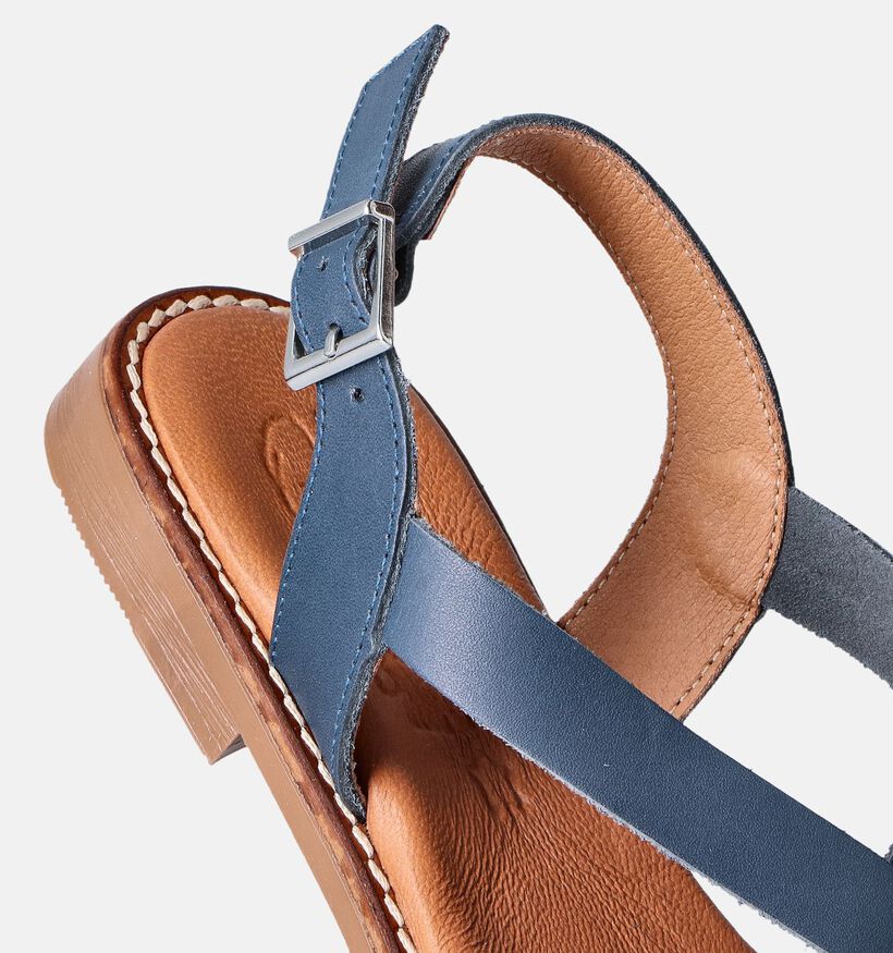 Oh My Sandals Sandales plates en Bleu pour femmes (357761)