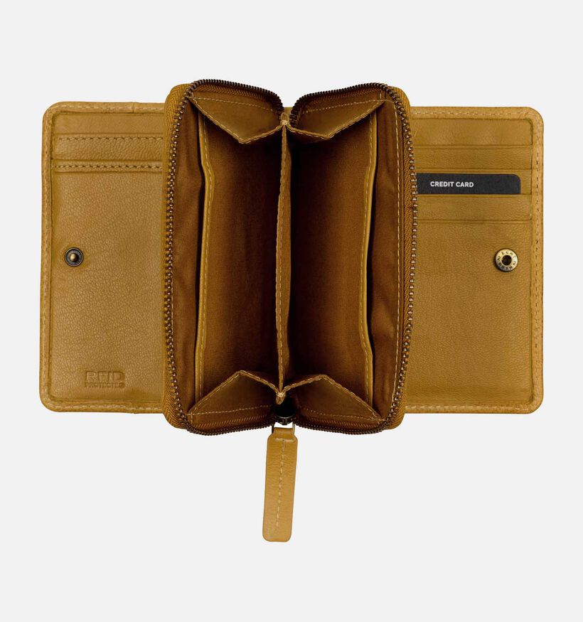 Burkely Norah Porte-monnaie zippé en Jaune pour femmes (347966)