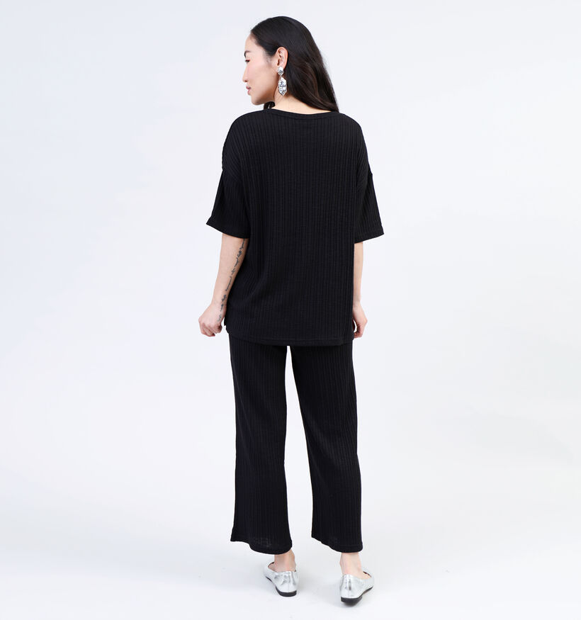 Pieces Lena T-shirt oversized en Noir pour femmes (342017)