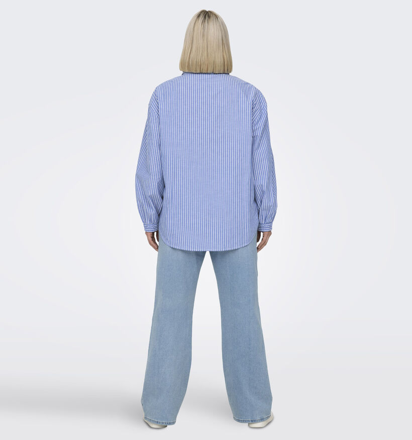 ONLY Carmakoma Arja Blauw Gestreept hemd voor dames (351440)