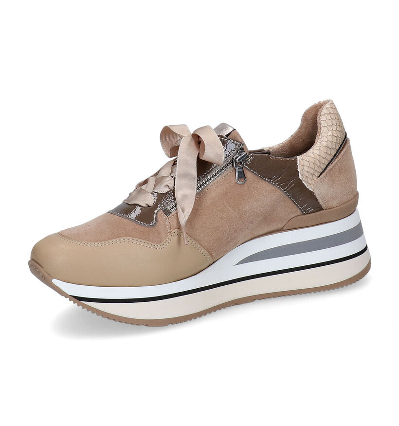 Softwaves Beige Veterschoenen voor dames (298175) - geschikt voor steunzolen