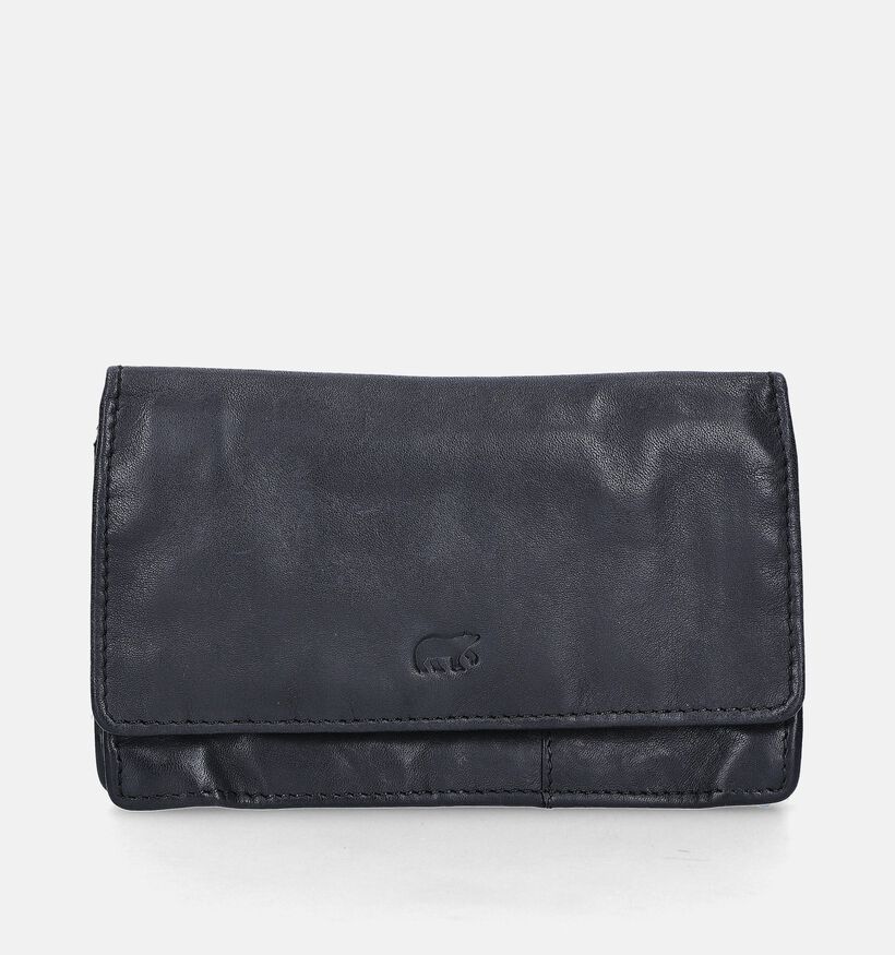 Bear Design Porte-monnaie &agrave; rabat en Noir pour femmes (382118)
