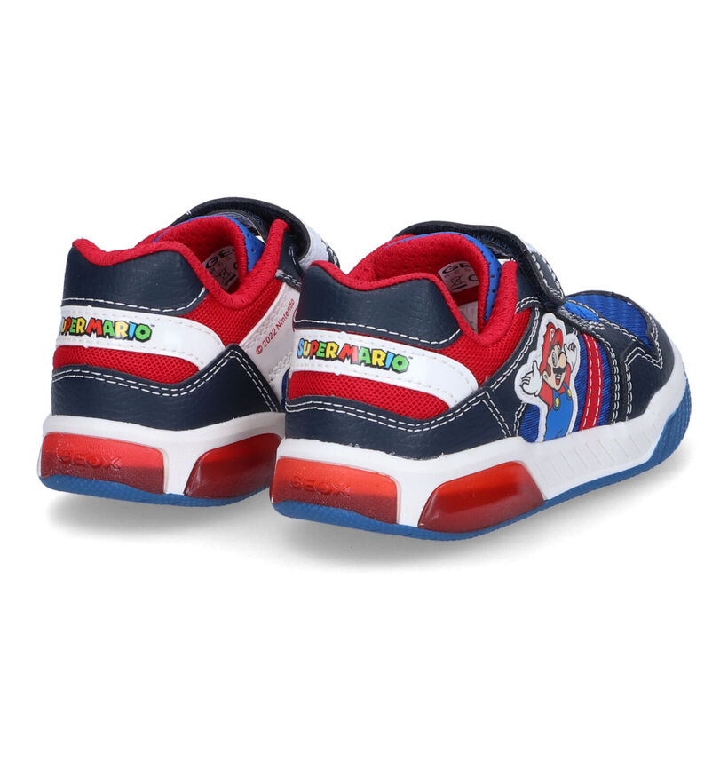 Geox Super Mario Chaussures avec lumières en Bleu pour garçons (302604) - pour semelles orthopédiques