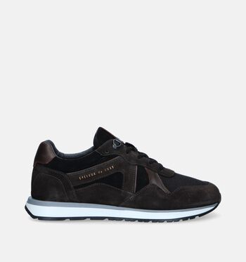 Cycleur de Luxe Chaussures plates Marron/Bleu/Gris