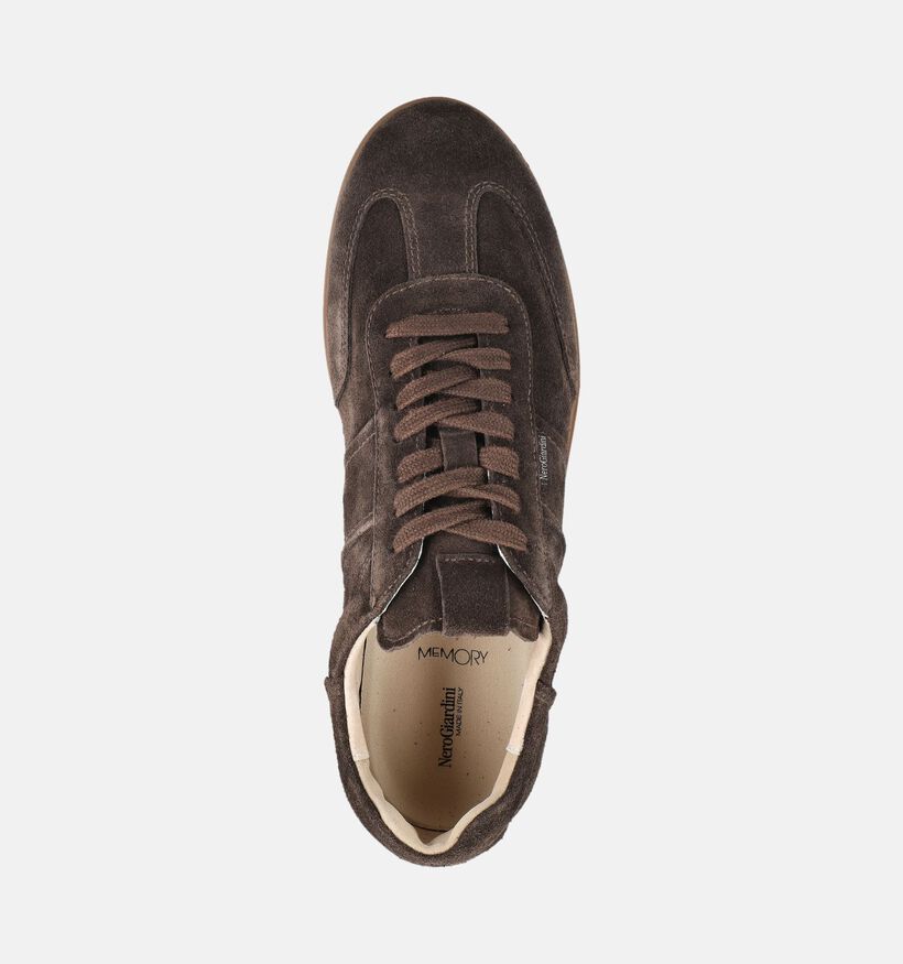 NeroGiardini Chaussures plates en Brun fonc&eacute; pour hommes (382165) - pour semelles orthop&eacute;diques