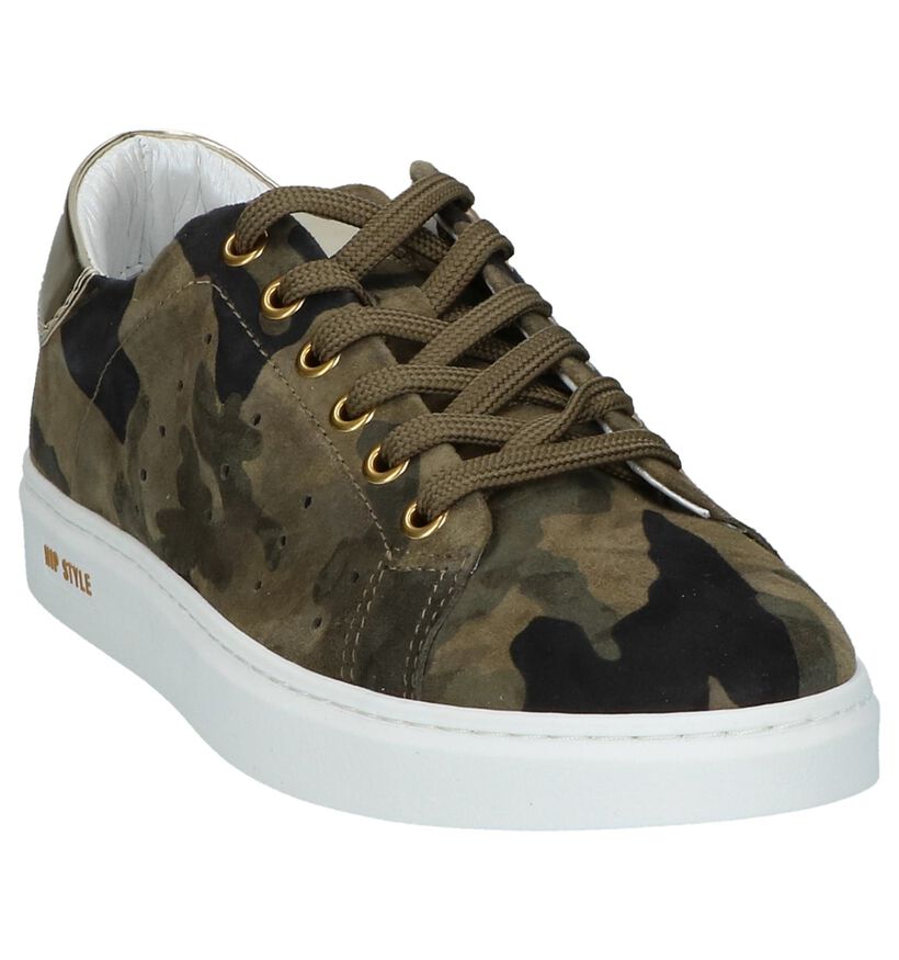 Hip Baskets basses en Vert kaki en nubuck (219816)