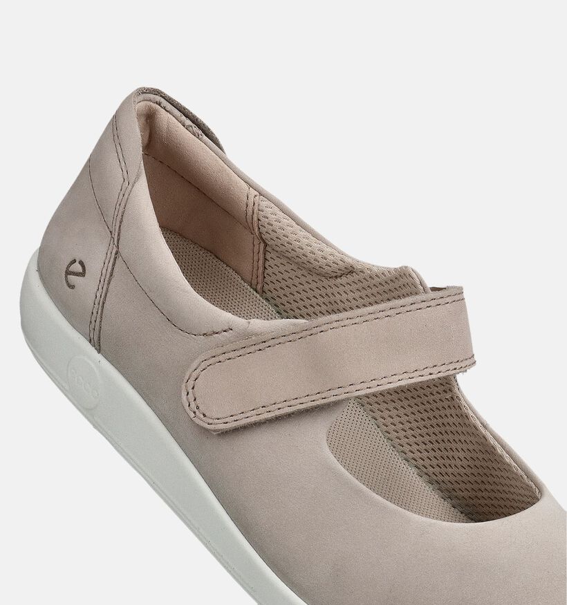ECCO Soft 2.0 Mary-Jane Beige Ballerina's voor dames (369800) - geschikt voor steunzolen