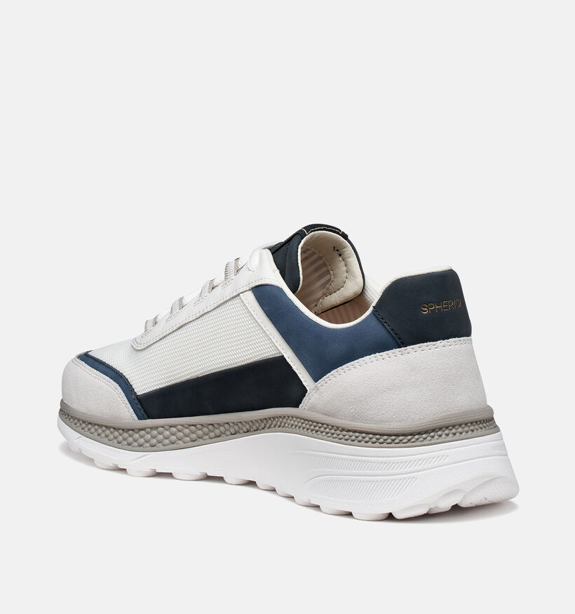 Geox Spherica Actif X1 Witte/Blauwe Sneakers voor heren (369123) - geschikt voor steunzolen