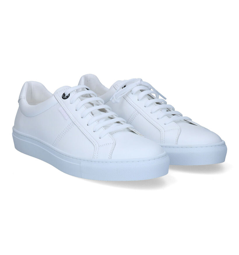 Van Lier Witte Veterschoenen in leer (307838)