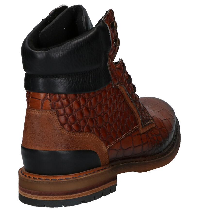 Borgo Sport Boots à lacets en Cognac en cuir (263252)