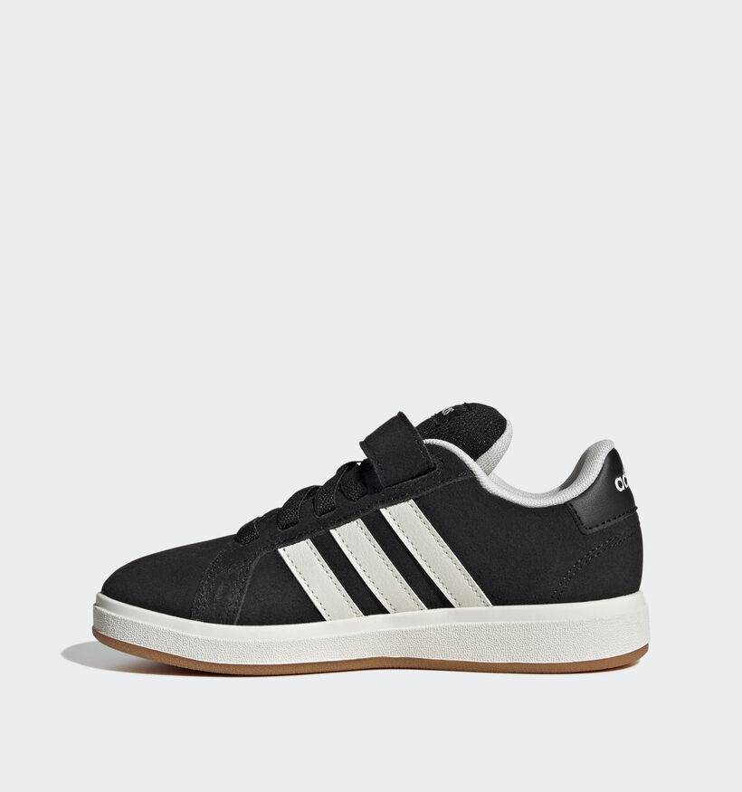 adidas Grand Court Baskets basses en Noir pour gar&ccedil;ons (372766) - pour semelles orthop&eacute;diques