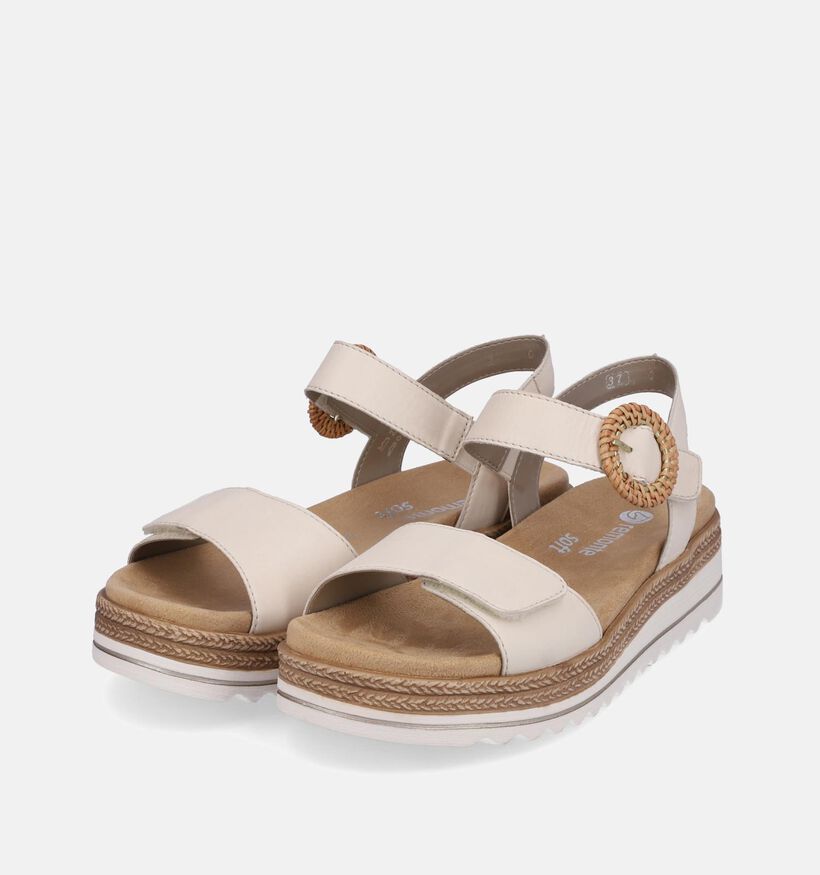 Remonte Ecru Sandalen met sleehak voor dames (354843) - geschikt voor steunzolen
