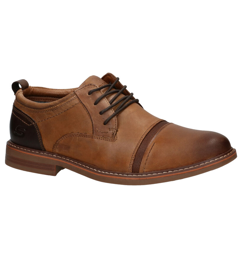 Skechers Bregman Selone Chaussures à lacets en Brun en cuir (279419)