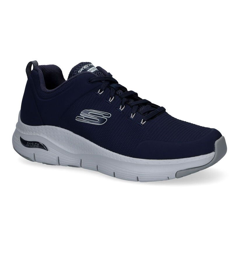 Skechers Arch Fit Baskets en Bleu en textile (287001)