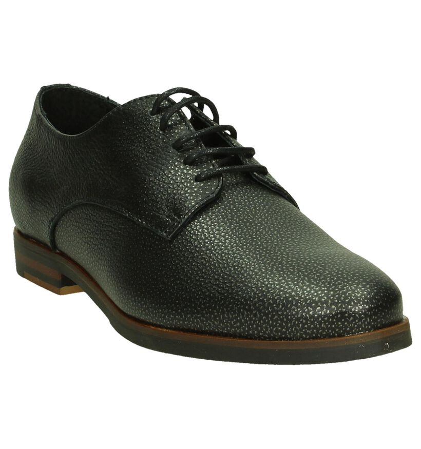 Via Roma Chaussures à lacets en Gris foncé en cuir (206142)