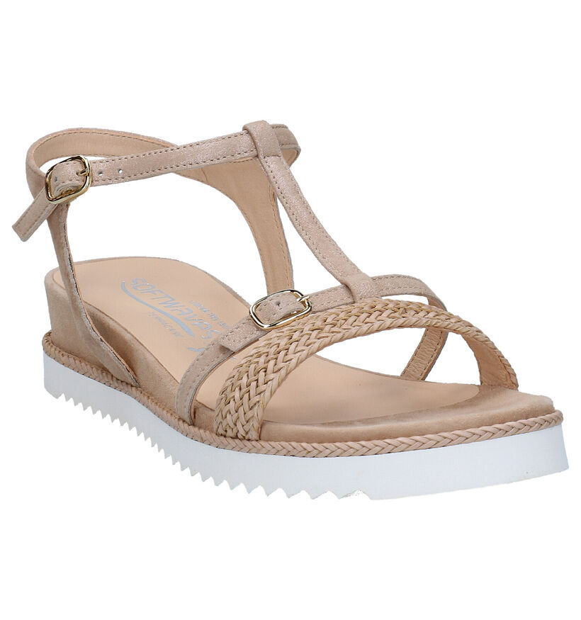 Softwaves Beige Sandalen in leer (289946)