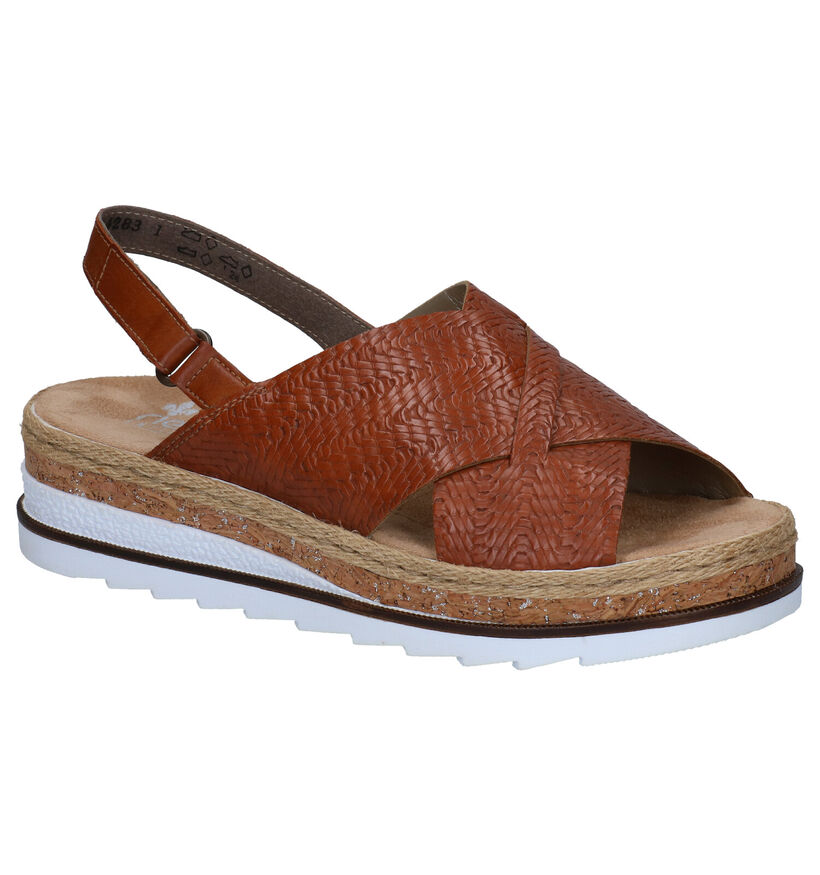 Rieker Cognac Sandalen met sleehak voor dames (339067)