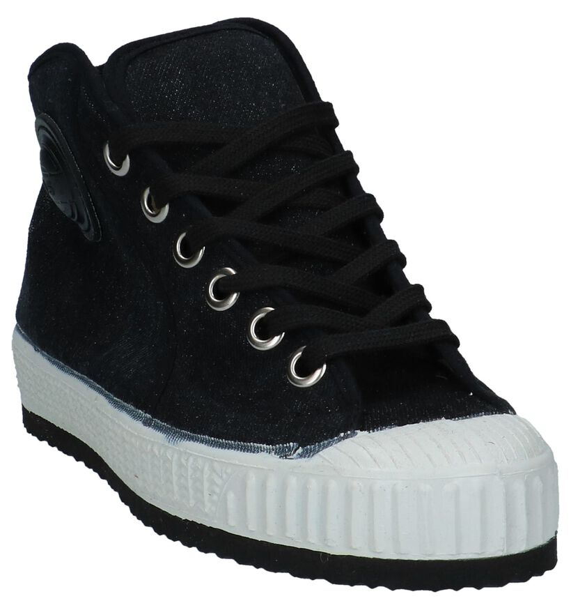 0051 Jeans Zwarte Sneakers in stof (294650)
