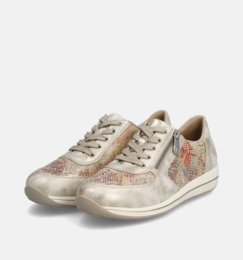 Rieker Gouden Veterschoenen voor dames (351226) - geschikt voor steunzolen