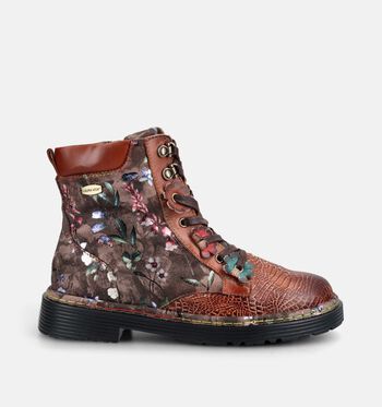 Laura Vita High Boots Cognac/Blauw