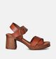 Hee Cognac Sandalen met blokhak voor dames (354794)
