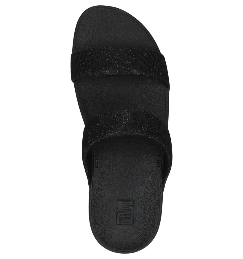 FitFlop Lottie Glitzy Nu-pieds en Noir en textile (286113)