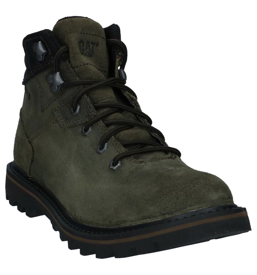 Caterpillar Exigent Olijfgroene Bottines in daim (225469)