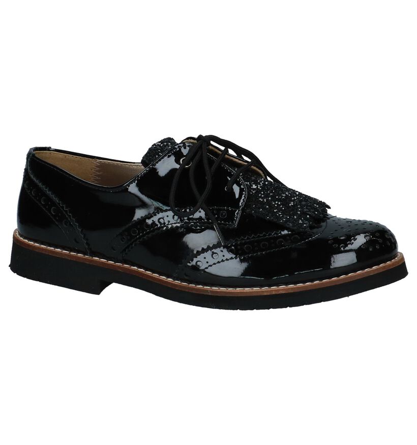 Zwarte Eli Oxford Veterschoenen in lakleer (231929)