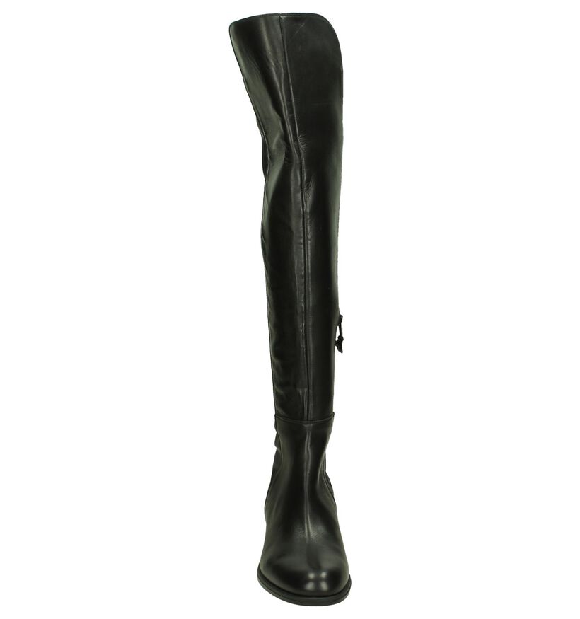 Deep Overknee Laarzen Zwart in leer (205534)