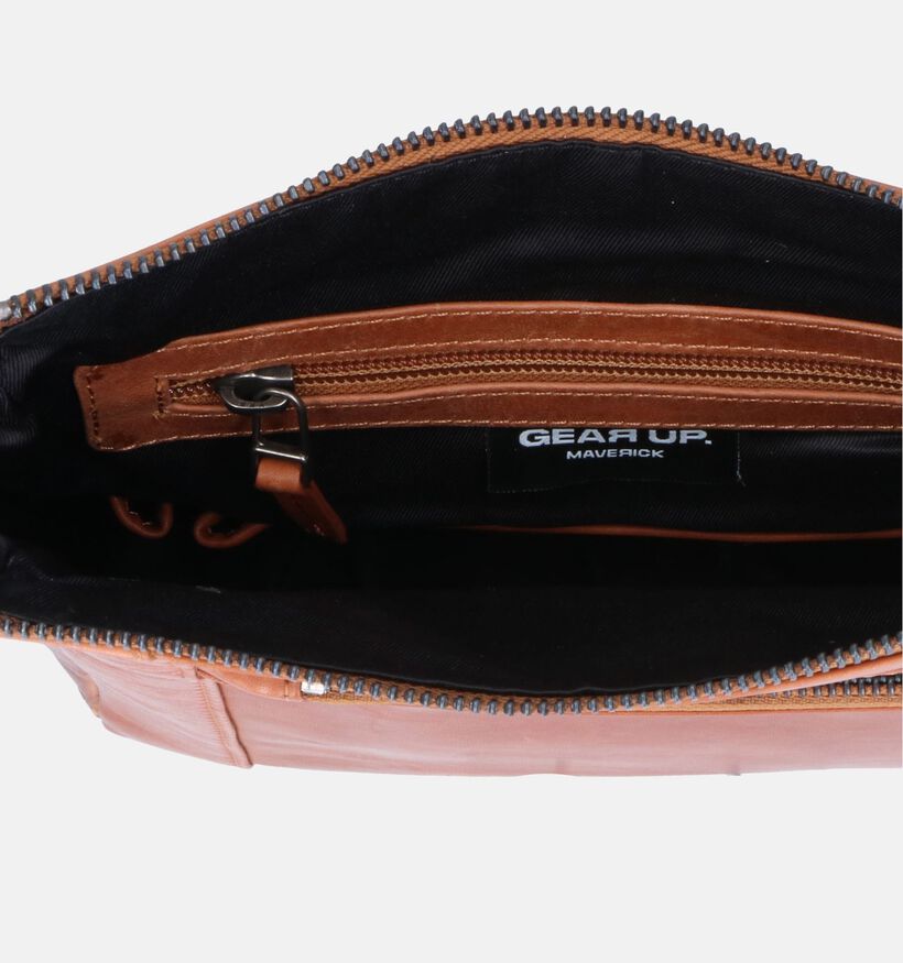 Maverick Cognac Lederen Crossbodytas voor heren (376153)