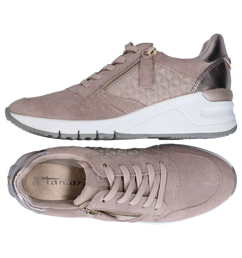 Tamaris Taupe Veterschoenen in nubuck (286295)