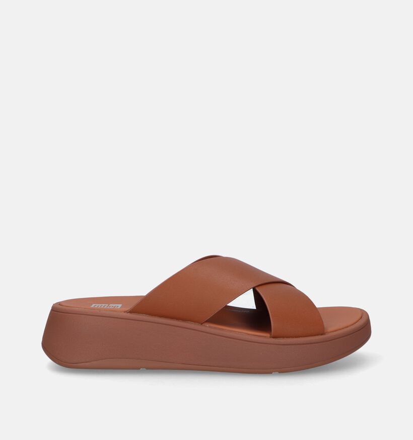 FitFlop F-Mode Flatform Cross Slides Nu-pieds en Cognac pour femmes (336989)